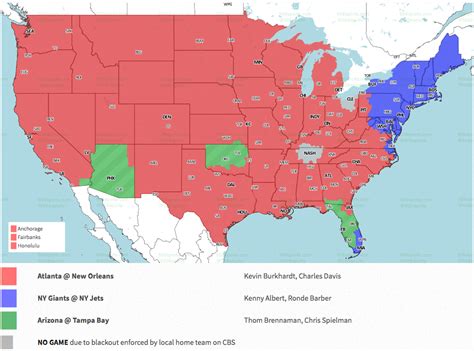Nfl tv map week 10 - Nov 10, 2022 · Check out this week's NFL TV coverage maps, courtesy of the fine folks over at 506 Sports, to find out that as well as who will be calling each game. NFL Week 10 TV Coverage Maps Thursday, Nov. 10